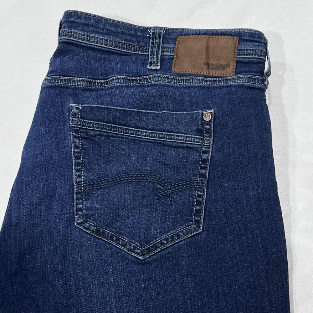 Mavi Men Blue Matt Relaxed Straight Blue Wash‎ Stretch Denim Jeans 40 (42X29)